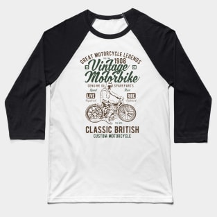 Vintage Motorbike Baseball T-Shirt